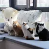 Dorimytrader simulación gato muñeca de peluche de juguete modelo de gato mascota realista para enviar amigos regalos decoración creativa para el hogar 26x19 cm DY80039