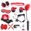 13 Pcs /set Stimulate Bondage Restraints Nylon Plush Bdsm Sex Hands Whip Metal Anal Plug Erotic Sex Toys For Couples Adults J190627