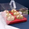 Scatola in PET trasparente trasparente per imballaggio alimentare Scatola di plastica per torte con manico
