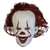 Halbe header set latex maske horror movie stephen king's it 2 cosplay pennywise clown joker lächeln maske halloween party requisiten
