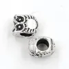 Hot ! 100pcs Antique Silver Zinc Alloy Owl Large Hole Spacer Bead Fit European Beads Bracelet 7.8x10mm