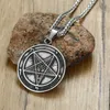 Blandad stil sataniska smycken lucifer pentagram baphomet amulet get satan wiccan satanism hänge halsband rostfritt stål28234550316