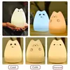 Topoch Veilleuse rechargeable USB pour enfants Portable Silicone Coloré LED Sourire Mignon Kawaii Veilleuse Lampe Chat Sain Bébé Lig307U