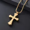 IJD12236 Золотое ожерелье с крестом для кремации, полировка, водонепроницаемая памятная урна, медальон для любимых, пепел, Keepsake305d