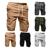 Homens Shorts Casual Jogger Shorts Pokects Sólida Elastic Sports Cargo Militar Combate Workout Ginásio Verão Mens Calças M-2XL