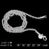 3mm 925 Sterling Silver Halsbandskedjor 16-30 tums mode Charm Rope Chain Halsband Smycken för kvinnor