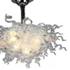 Cristal Blanc Lustres Moderne Beau Murano Verre Plafond Lustre LED Lumières Creative Pendentif Lumière Maison Hôtel Salon Éclairage