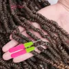 Pre-intrecciati Passion Twist Crochet Trecce Capelli 14 pollici Bomba sintetica Twist Crochet Capelli Estensioni marley nere con estremità riccia morbida