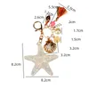 Starfish Car Keychains Key Rings for Girls Women Bag Jewelry Accessories Tassel Conch Shell Pearl Pendant Sea Animal Metal Keyring Holder