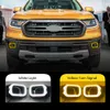 2PCS LED DRL DRL Daytime Light Drive Lampa mgły mgły z skręcającym żółty sygnał dla Ford Ranger T8 2019 2020 2021 2022