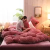 Thickened flannel 4pcs bedding set king size comforter set bed sets coral Plush duvet cover bed sheet warm winter