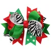 Girls Bow Christmas Hair Clip Ribbon Bow pose sur 3d Barrettes Kids Christmas Headress Childre