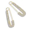 new fashion designer exaggerated cute lovely unique vintage cool paper clip pin diamond rhinestone crystal stud earrings for women278x
