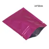 14*20cm purple resealable zip lock mylar packaging bags coffee or tea storage bag glossy flat bottom pouches for snacks and cookies