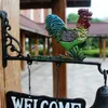 Cast Iron Metal Rooster Barn Bell Hanging Cabin Lodge Shed Gate Staket Välkommen middag Bell Hand Paint Garden Present Cock Doorbe8928596