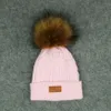 Kinderen gebreide beanie hoed kinderen elastische effen kleur winter warme skipap mode meisje zachte pompom bal hoed TTA1685