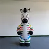 Traje inflável do cavalo da zebra por atacado com pelúcia curta para a decoração do terno dos infláveis do evento da fase da festa