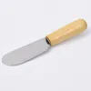 Stainless Steel Cutlery Butter Spatula Wood Butter Knife Cheese Dessert Jam Spreader Breakfast Tool baking pastry