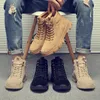Martin bottes hommes mode britannique haut bottes de travail bottes militaires en cuir confortable respirant hommes chaussures décontractées