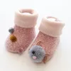 4 Style Autumn and Winter Thick Coral Velvet Threedimensional Doll Cartoon Newborn Baby Tube Slip Floor Socks P1079645003