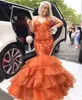 2019 Barato Coral Long Prom Vestido Sereia Halter Pescoço Formal Pageant Férias Desgaste Graduação Evening Party Gown Custom Made Plus Size