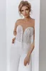 2020 nouvelles robes de mariée bohème dentelle combinaison perles gland chérie mariée pantalon costume sur mesure plage robes De Novia242u