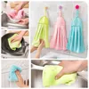 Keukengereedschap hangable 3 kleuren zacht handige hand handdoek vaste kleuren sterk absorberend duurzaam slijtvaste schone vodden dh0486 T6240190