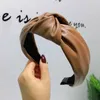 New PU High End Headband Knotted Wide Edge Fashion Hair Accessories Hairpin Lady Hair Hoop 5 Colors Wholesale