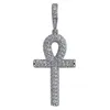 Solid Ankh Pendant Cubic Zircon Chains Hip Hop Micro Pave CZ Stones Egyptian Style Necklace & Pendants For Men Women9122953