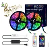 LED Şerit Işıkları Kiti 16.4FT 32.8FT 30LEDS / M 150LED 300LED SMD5050 24KEYS Uzaktan Ev Partisi Ile Bluetooth Müzik Sync Uzaktan Ev Partisi Halat RGB Bant Işık