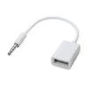 3.5mm Male Aux Audio Plug Jack till USB 2.0 Kvinna Converter Cord Cable Car MP3 Musik för Samsung S6 Mobiltelefon