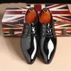 Hommes bout pointu robe chaussures de mariage coiffeur chaussures d'affaires hommes oxford en cuir chaussures formelles hommes élégant luxe ayakkabi