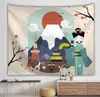 cartoon japanese tapestry scenery wall hanging decor sakura tapestries cloth printed polyester tapiz house home decoration