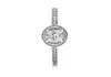 Anel real 925 prata esterlina CZ Diamond com logotipo e caixa original Fit Pan estilo casamento noivado jóias para mulheres W199