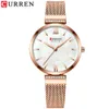 Curren Watches Women039sシンプルなファッションクォーツウォッチレディース腕時計チャームブレスレットステンレス鋼クロックRelogiosフェミニノ6329219