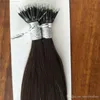 Humano Remy Nano Anel Links Extensões de Cabelo 200g 1G S 16 "20" 20 "22 '' 'Loira queratina em linha reta Micro Beads Hair 200st, Fre