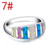 Cinily Rings skapade Pink Blue White Fire Opal Silver Plated Sell Whole Retail for Women Jewelry Ring8249156