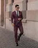 2020 Düğün Smokin Artı boyutu Custom Made Damat Groomsmen Tasarımcı Suit Erkekler Resmi Giyim Burgonya Mens Suits Sıcak satış