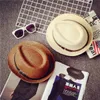 Men Women Hat Kids Children Straw Hats Cap Soft Fedora Panama Belt Hats Outdoor Stingy Brim Caps Spring Summer Beach