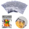 Plast aluminiumfolie Paketväska Förslutbar blixtlås genomskinlig förpackningspåsar påse för matlagringsförpackning