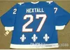 Chen37 Custom Hommes Jeunes femmes Vintage # 27 RON HEXTALLS Quebec Nordiquess 1992 CCM Hockey Jersey Taille S-5XL ou personnalisé n'importe quel nom ou numéro