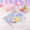 Laser Color Aluminum Foil Self Adhesive Retail Bag Candy Cookies Mylar Foil Packing Pouch for Grocery Crafts Packaging express bag LX2318