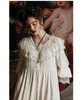 Vintage Nachthemd Frauen-elegante Königin Nachtkleid Weiblichen Frühlings-Sommer-Kleid Retro Spitze Langer Nightgown europäischer mittelalterlicher Stil