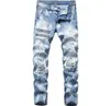 Men's Jeans Mens Ripped Skinny Distressed Destroyed Zipper Denim Pants Male Biker Hole Slim Fit Casual Asian Size