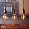 Nordic Hemp Corda Luzes Luminárias E27 LED Modern Creative Hanging Lamp Industrial Lampen Retro DIY para quarto de sala de estar