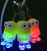 Arrival Minion LED Gadget Keychain Key Chain Ring Kevin Bob Flashlight Torch Sound Toy Despicable Me Kids Christmas Promotion Gift