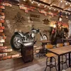 Spersonalizowany Dostosowywanie Motocykl Motocykl Cegła Tapety Restauracja Cafe Creative Decor 3D Embossed Mural Papel de Parede 3 D