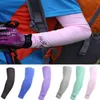 Ice Silk 1Pair Outdoor Cooling Arm Soles Sun Protection Cuff Arm Warmers For Cycling Basketball Football Running Sports Sleeve C7199425