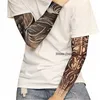 Tattoo Sleeve Arts Falso tatuaggio temporaneo braccio maniche protezione solare Disegni tigre, cuore corona, teschio, tribale ed ecc