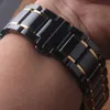 Högkvalitativ keramisk klockbandband Armband Svart med guld Fashion Klockor Tillbehör 20mm 22mm för Samsung Gear S2 S3 Galax 46mm 42mm
